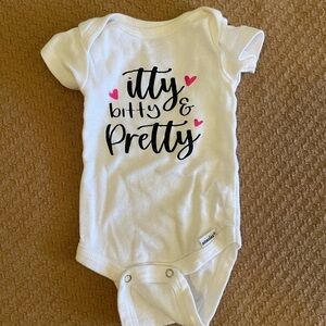 Carter's White Bodysuit with Pink and Black Design